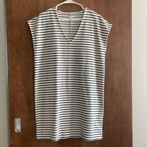 Navy stripe cotton blend shirt dress cover up J Crew great barely worn condition